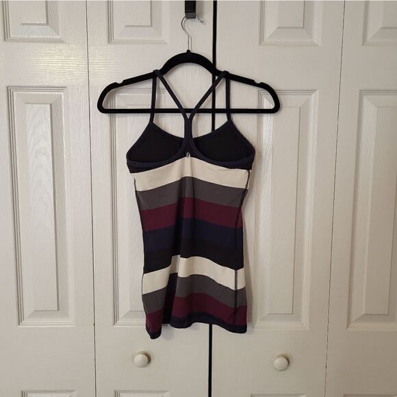 Lululemon Athletica navy/black/white/grey/purple striped tank top - Picture 5 of 6
